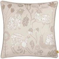 furn. Furn. Nook Velvet Piped Filled Cushion, Cream