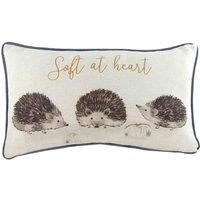Evans Lichfield Oakwood Hedgehog Rectangular Filled Cushion, Cream