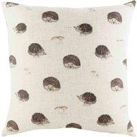 Evans Lichfield Oakwood Hedgehog Repeat Filled Cushion, Cream