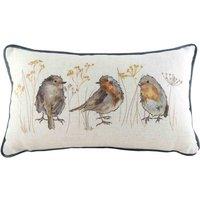 Evans Lichfield Oakwood Robin Rectangular Filled Cushion, Cream