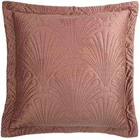 Paoletti Palmeria Quilted Velvet Filled Cushion, Pink