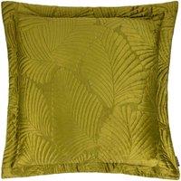 Paoletti Palmeria Quilted Velvet Filled Cushion, Green