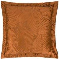 Paoletti Palmeria Quilted Velvet Filled Cushion, Orange