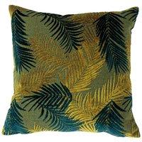 Paoletti Palm Grove Jacquard Filled Cushion, Yellow