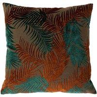 Paoletti Palm Grove Jacquard Filled Cushion, Blue