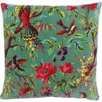 Paoletti Paradise Velvet Filled Cushion, Blue