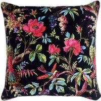 Paoletti Paradise Velvet Filled Cushion, Black