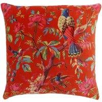 Paoletti Paradise Velvet Filled Cushion, Orange