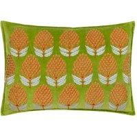 Paoletti Portofino Embroidered Filled Cushion, Green