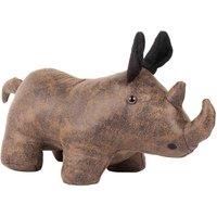 Paoletti Rhino Faux Leather Novelty Doorstop, Brown