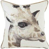 Evans Lichfield Safari Giraffe Filled Cushion, White