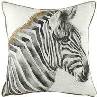 Evans Lichfield Safari Zebra Filled Cushion, White