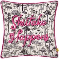 furn. Furn. Shiitake Velvet Piped Filled Cushion, Pink
