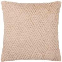 Paoletti Sonnet Cut Faux Fur Filled Cushion, Cream