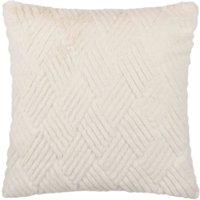 Paoletti Sonnet Cut Faux Fur Filled Cushion, Cream