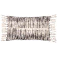Yard Sono Ink Abstract Fringed Filled Cushion, Black