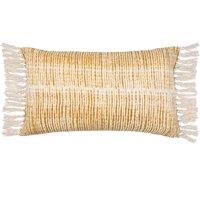 Yard Sono Ink Abstract Fringed Filled Cushion, Yellow