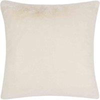 Paoletti Stanza Faux Fur Filled Cushion, Cream