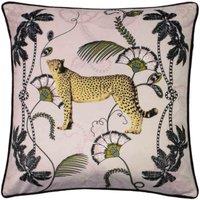 Paoletti Tropica Cheetah Polyester Filled Cushion, Pink