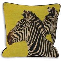 Paoletti Twin Zebra Polyester Filled Cushion, Green