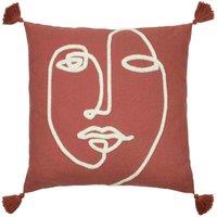 furn. Furn. Uno Face Polyester Filled Cushion, Red