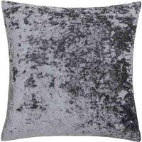 Paoletti Verona Crushed Velvet Polyester Filled Cushion, Grey