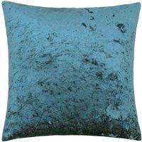 Paoletti Verona Crushed Velvet Polyester Filled Cushion, Blue
