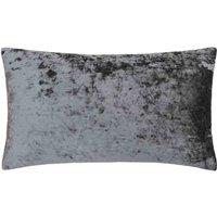 Paoletti Verona Crushed Velvet Rectangular Polyester Filled Cushion, Grey