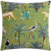 Wylder Tropics Wilds Tropical Cotton Polyester Filled Cushion, Green