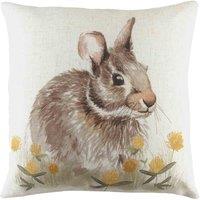 Evans Lichfield Woodland Hare Polyester Filled Cushion, White