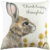 Evans Lichfield Woodland Hare Thoughts Polyester Filled Cushion, Cream