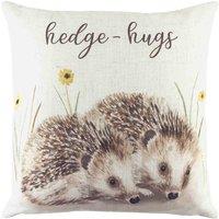 Evans Lichfield Woodland Hedgehugs Polyester Filled Cushion, Cream