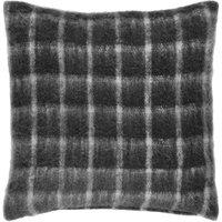 Yard Yarrow Check Faux Mohair Check Polyester Filled Cushion, Grey