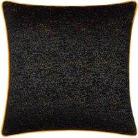 Paoletti Galaxy Chenille Piped Filled Cushion, Black