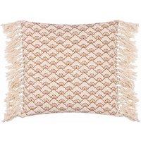 Yard Saku Blossom Fringed Filled Cushion, Brown