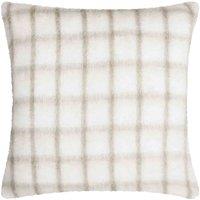 Yard Yarrow Check Faux Mohair Check Polyester Filled Cushion, Cream