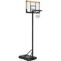 Sportnow Basketball Backboard Hoop Net Set System 182-213Cm - Black, Black