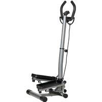 HOMCOM Adjustable Twist Stepper Step Machine For Home Gym Aerobic Workout - Black And Silver, Black