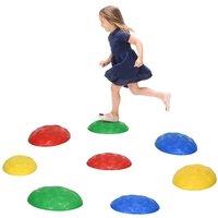 ZONEKIZ 8pc Balance River Stones for Ages 3-8 Years, Multi