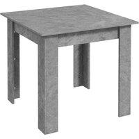 HOMCOM Square Dining Table With Faux Cement Effect For Living Room Dining Room, Grey