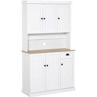 HOMCOM Kitchen Cupboard Storage Cabinet Microwave Oven Stand With Storage, White