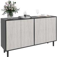 HOMCOM Sideboard Storage Cabinet For Living Room With Adjustable Shelves Black, Black
