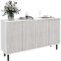 HOMCOM Sideboard Storage Cabinet For Living Room With Adjustable Shelves White, White