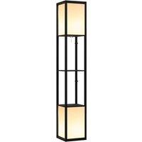 HOMCOM Shelf Floor Lamp With Dual Light For Living Room Bedroom Black, Black