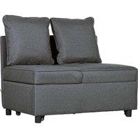 HOMCOM Folding Sleeper Sofa Bed Chair With Pillows Pocket Grey, Grey