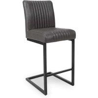 2 X Archer Cantilever Leather Effect Grey Bar Chair, Grey