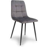 4 X Madison Brushed Velvet Grey Dining Chair, Grey