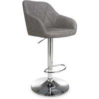 2 X Serena Leather Effect Charcoal Bar Stool, Grey