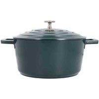 Masterclass Cast Aluminium 4L Round Casserole Dish With Lid, Green
