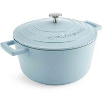 Masterclass Sky Blue Cast Aluminium Casserole Dish 4L, Blue